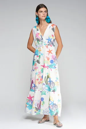 GADEA SEABED PRINT LINEN DRESS