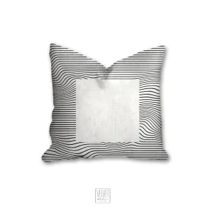 Geometric pillow, square minimalistic, black and white abstract style, Interior decor, home decor, pillow cover and insert, home accent