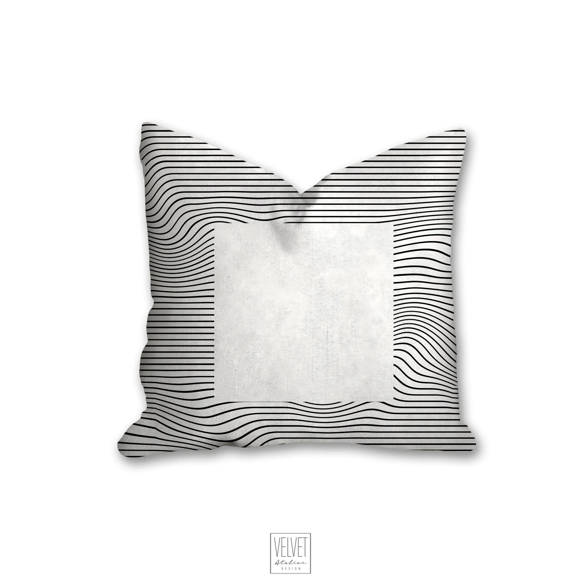 Geometric pillow, square minimalistic, black and white abstract style, Interior decor, home decor, pillow cover and insert, home accent