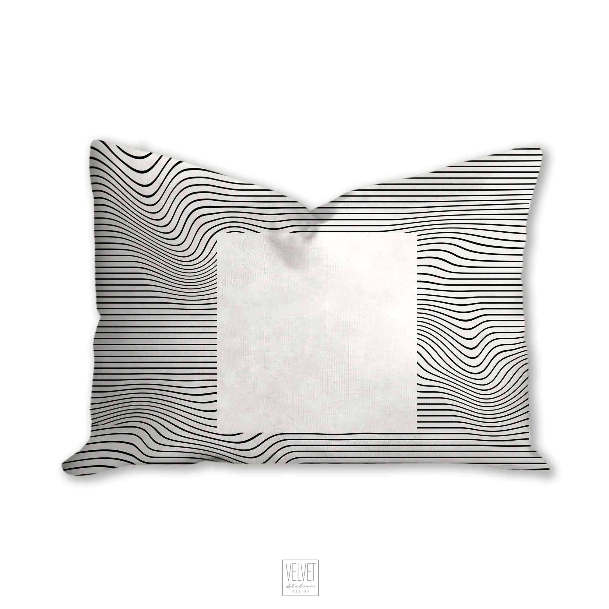 Geometric pillow, square minimalistic, black and white abstract style, Interior decor, home decor, pillow cover and insert, home accent