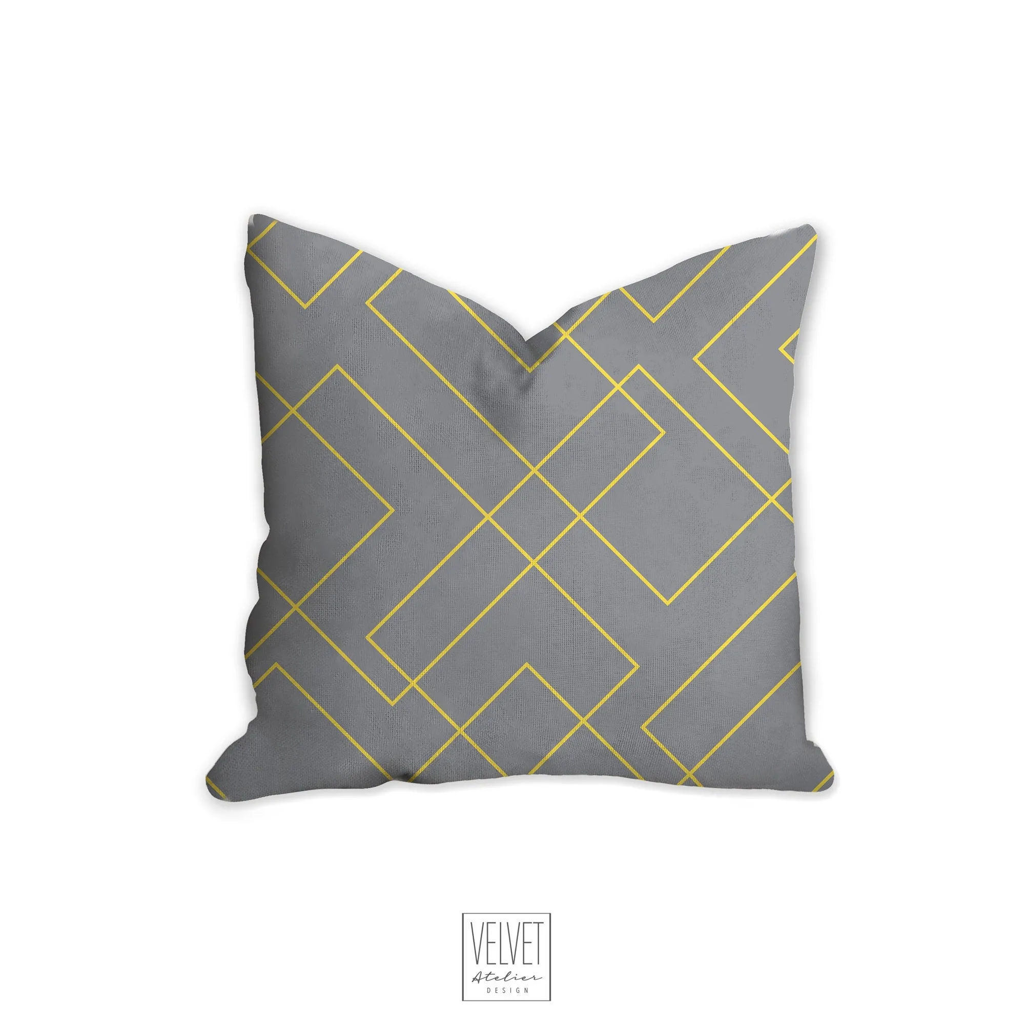Geometric throw pillow, yellow and gray, abstract, Interior decor, home decor, pillow cover and insert, coastal decor, Interior design