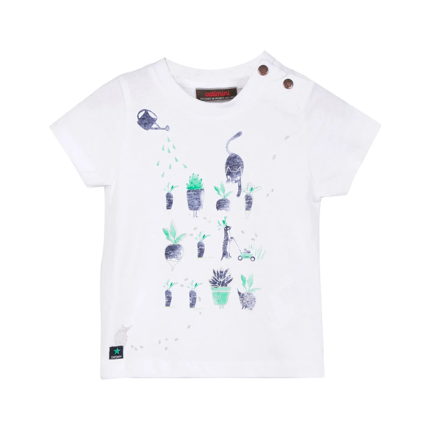 Glow-in-the-Dark Botanical Design T-Shirt