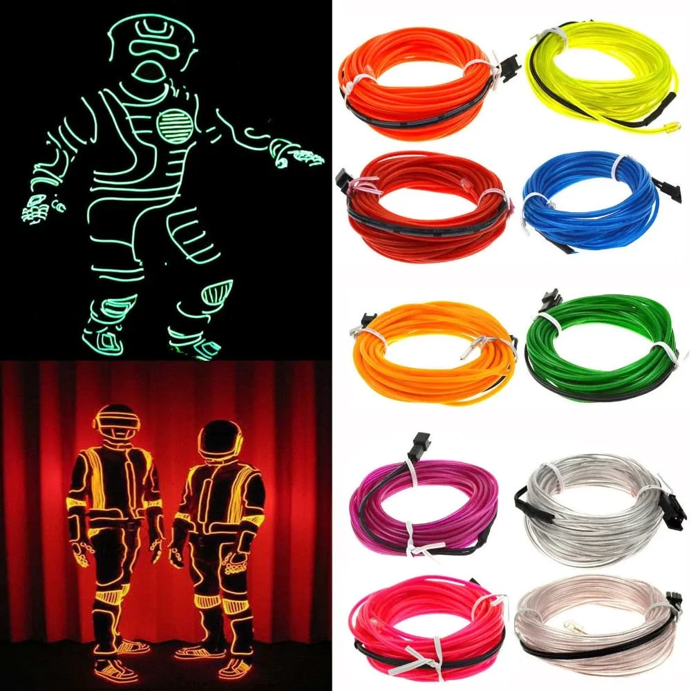 Glow Wire Cable LED Neon party Decoration  Rave 1m/3m/5m