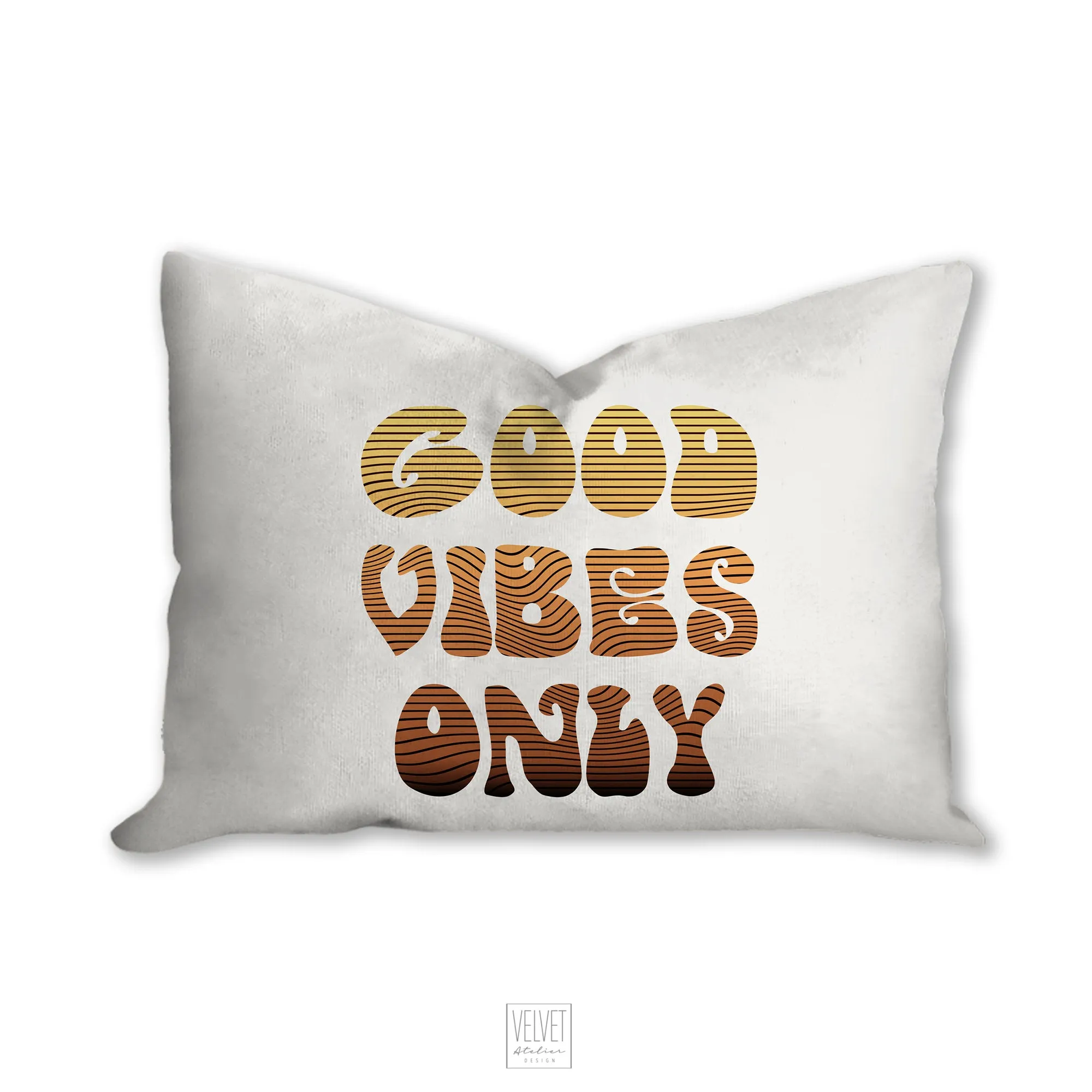 Good vibes only pillow, sunset colors, groovy, Boho pillow, retro pillow, throw pillow, home decor, pillow cover and insert, accent pillow