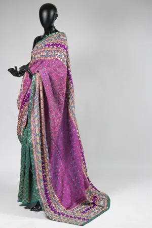 Half and Half Kantha Saree