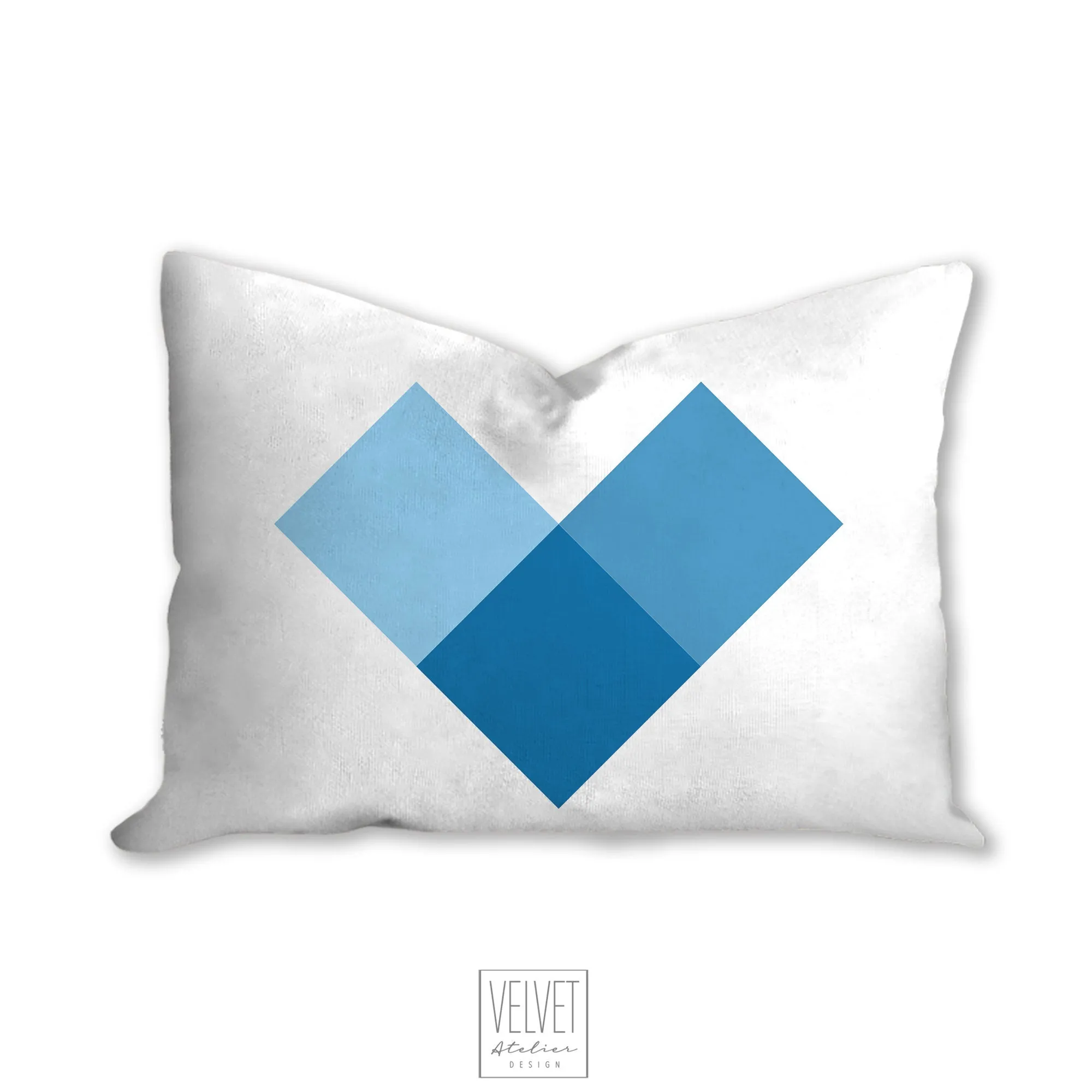Heart pillow, blue pixelated heart, modern pillow, Interior decor, home decor pillow cover and insert, pillow case, stylish art