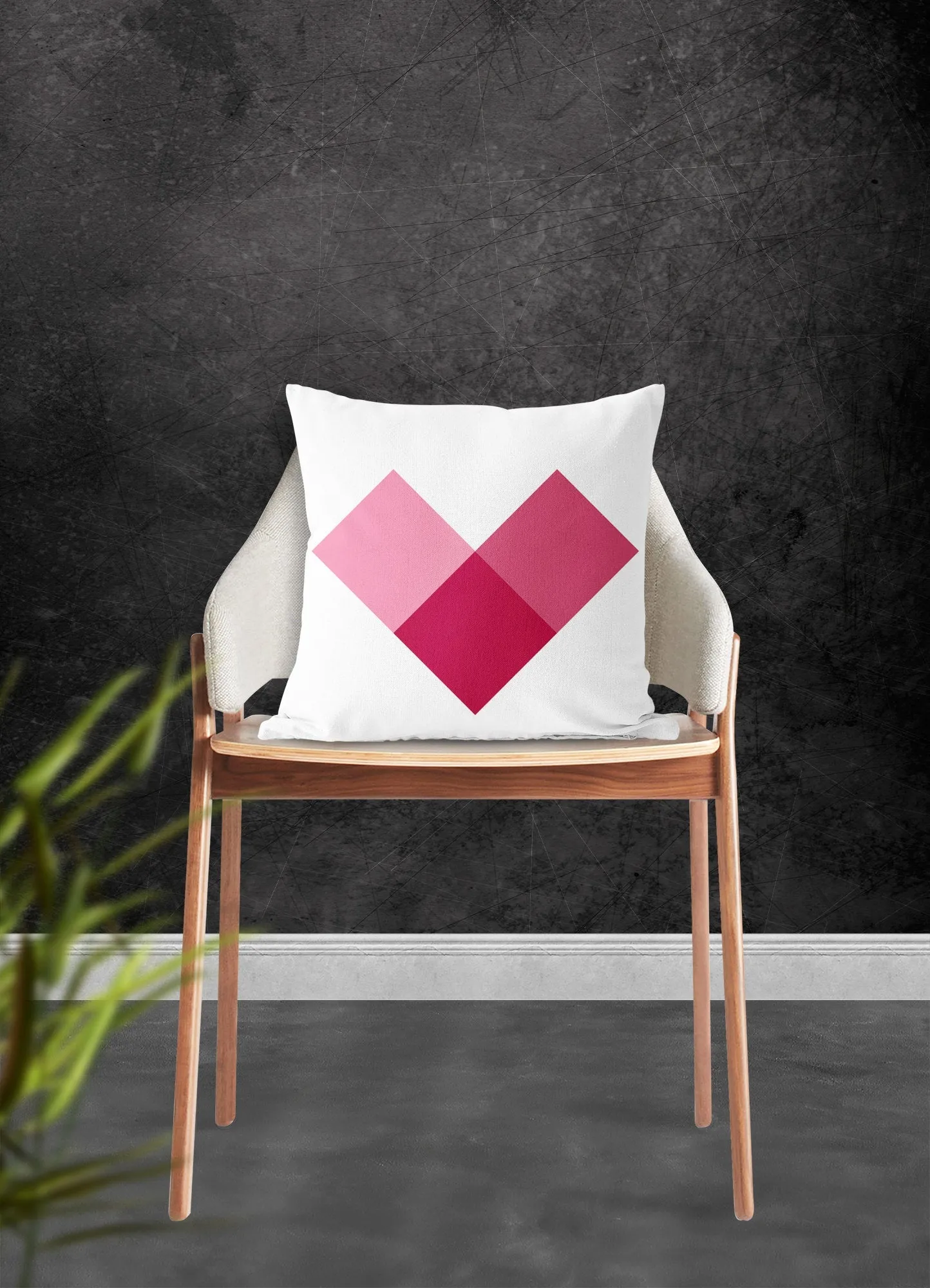 Heart pillow, pink heart, modern pillow, Interior decor, home decor pillow cover and insert, pillow case, pink heart, stylish art