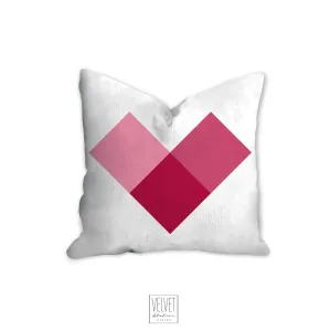 Heart pillow, pink heart, modern pillow, Interior decor, home decor pillow cover and insert, pillow case, pink heart, stylish art