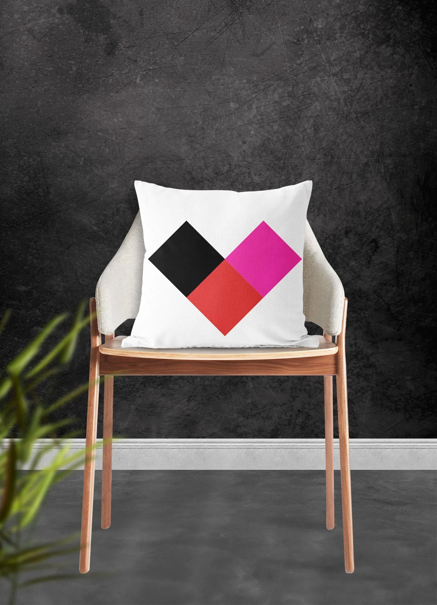 Heart pillow, red and pink heart, modern pillow, Interior decor, home decor pillow cover and insert, pillow case, pink heart, stylish art