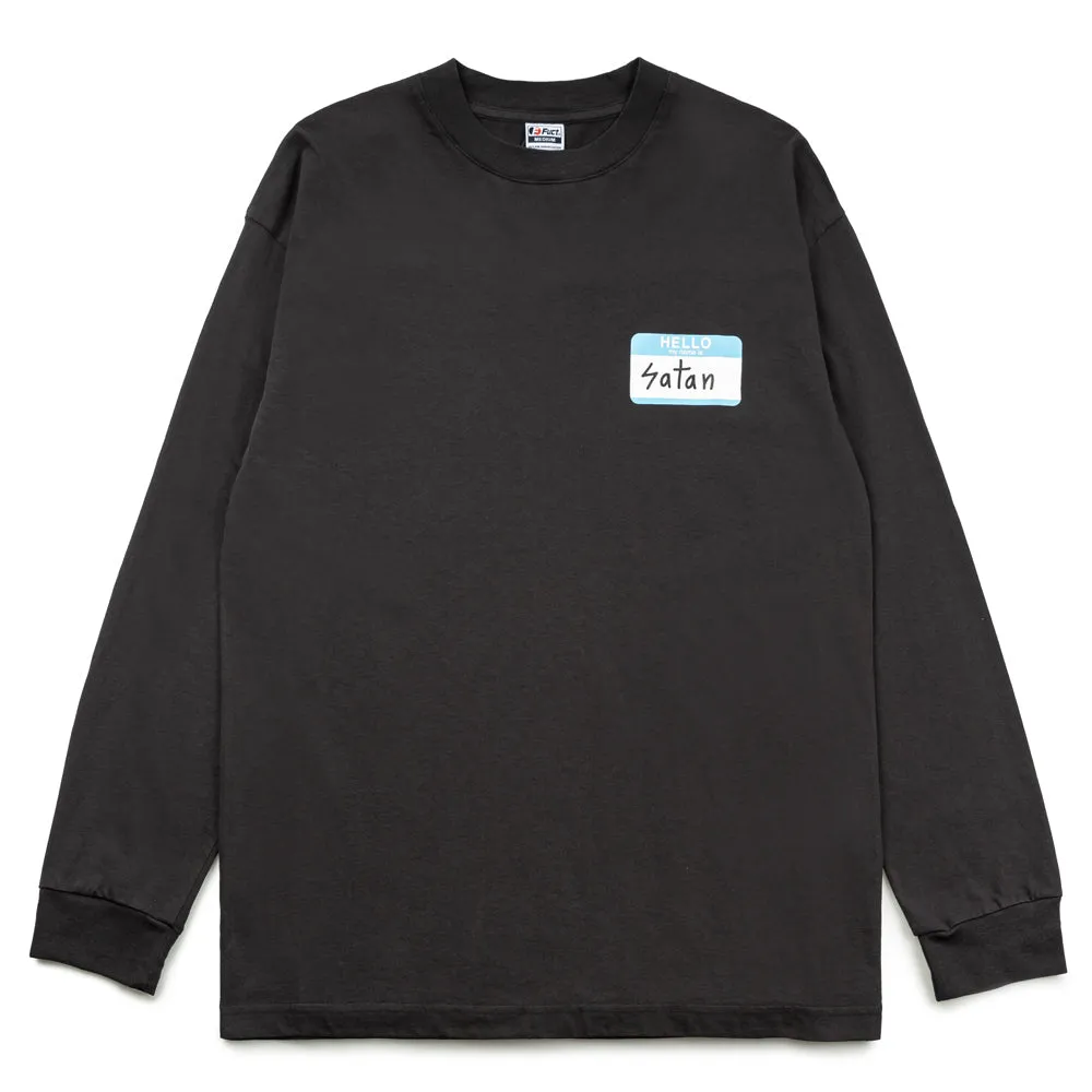 Hello My Name is Satan L/S Tee | Black