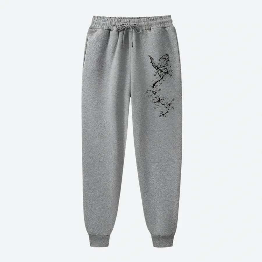 High-Waist Drawstring Floral Jogger Pants