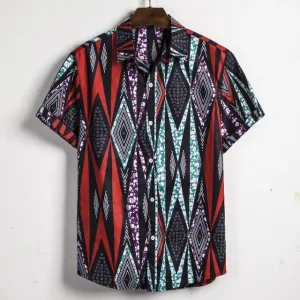 Hommes Dashiki lâche Blouse mode Tee hauts Bazin Riche africain inde décontracté t-shirt Ankara Homme à manches courtes imprimé rétro vêtements