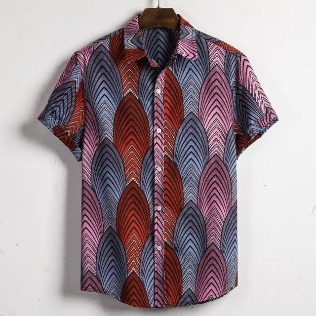 Hommes Dashiki lâche Blouse mode Tee hauts Bazin Riche africain inde décontracté t-shirt Ankara Homme à manches courtes imprimé rétro vêtements