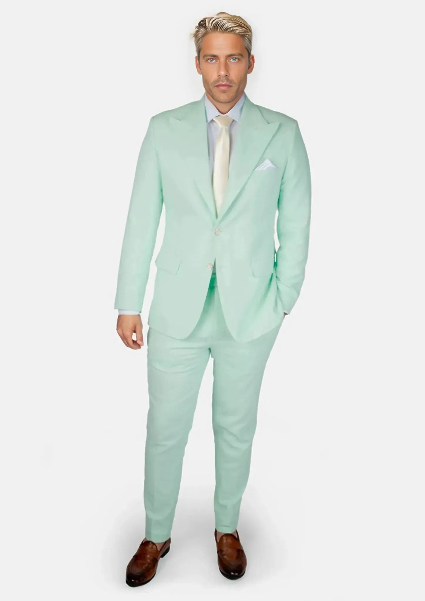 Hudson Mint Green Linen Blend Suit