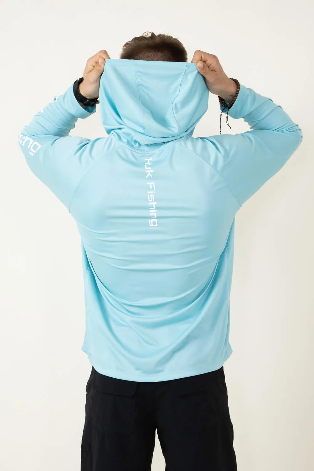 Huk Fishing Pursuit Vented Hoodie for Men in Blue | H1200525-372-MARINEBLUE
