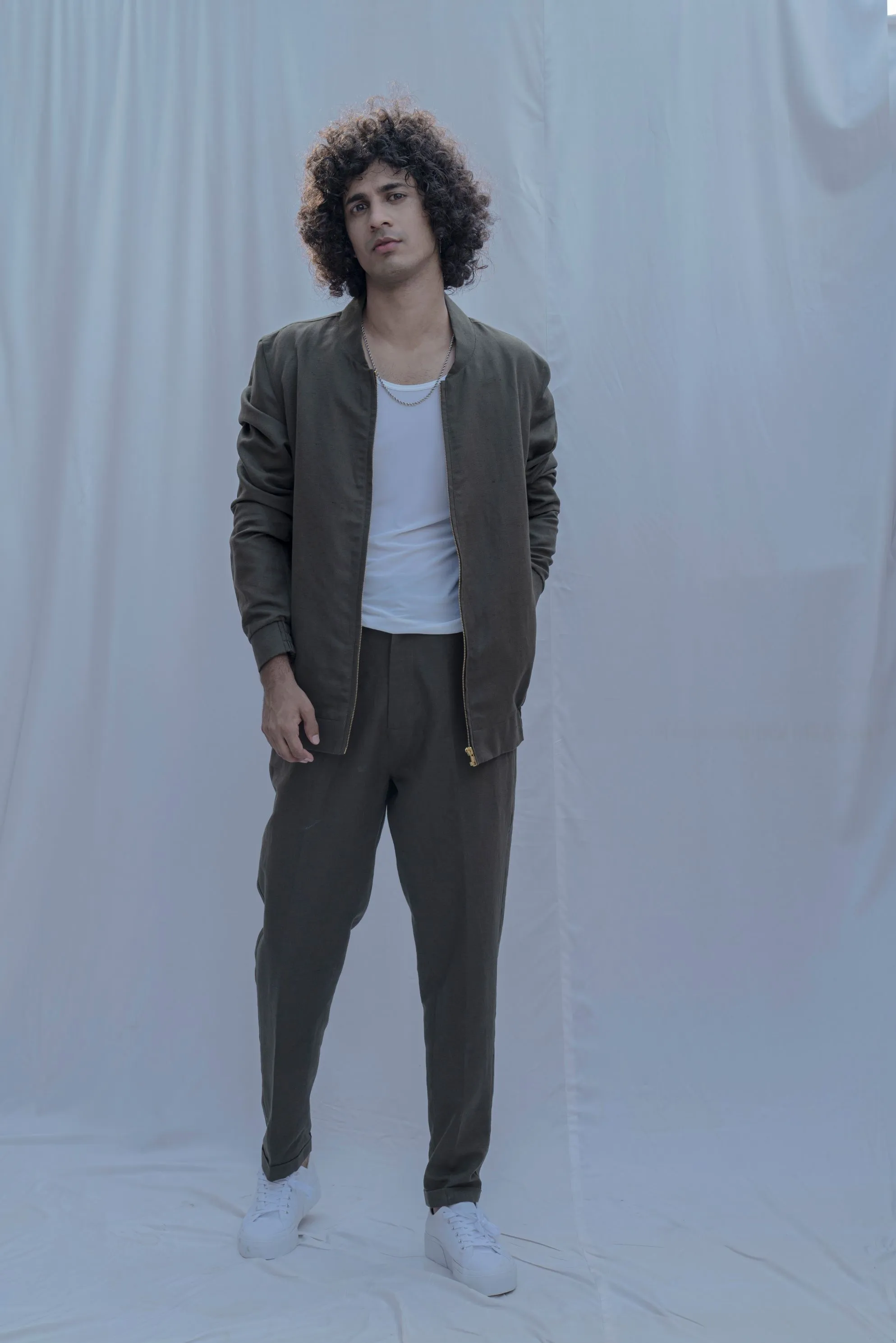 Ithaca - Olive Jacket Set