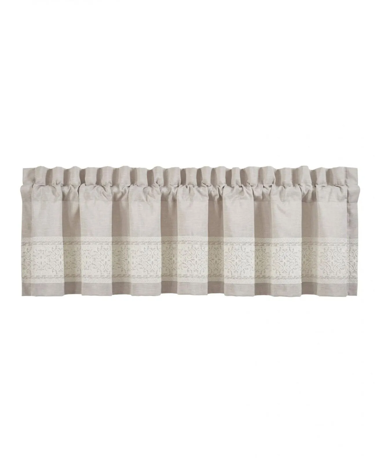 J. Queen New York Lauralynn Straight Window Valance Beige Brown 88 x 18