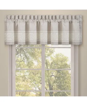 J. Queen New York Lauralynn Straight Window Valance Beige Brown 88 x 18