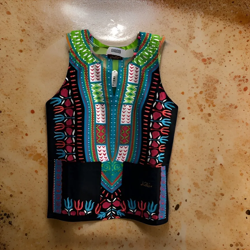 Kids Traditional Sleeveless Dashiki Top