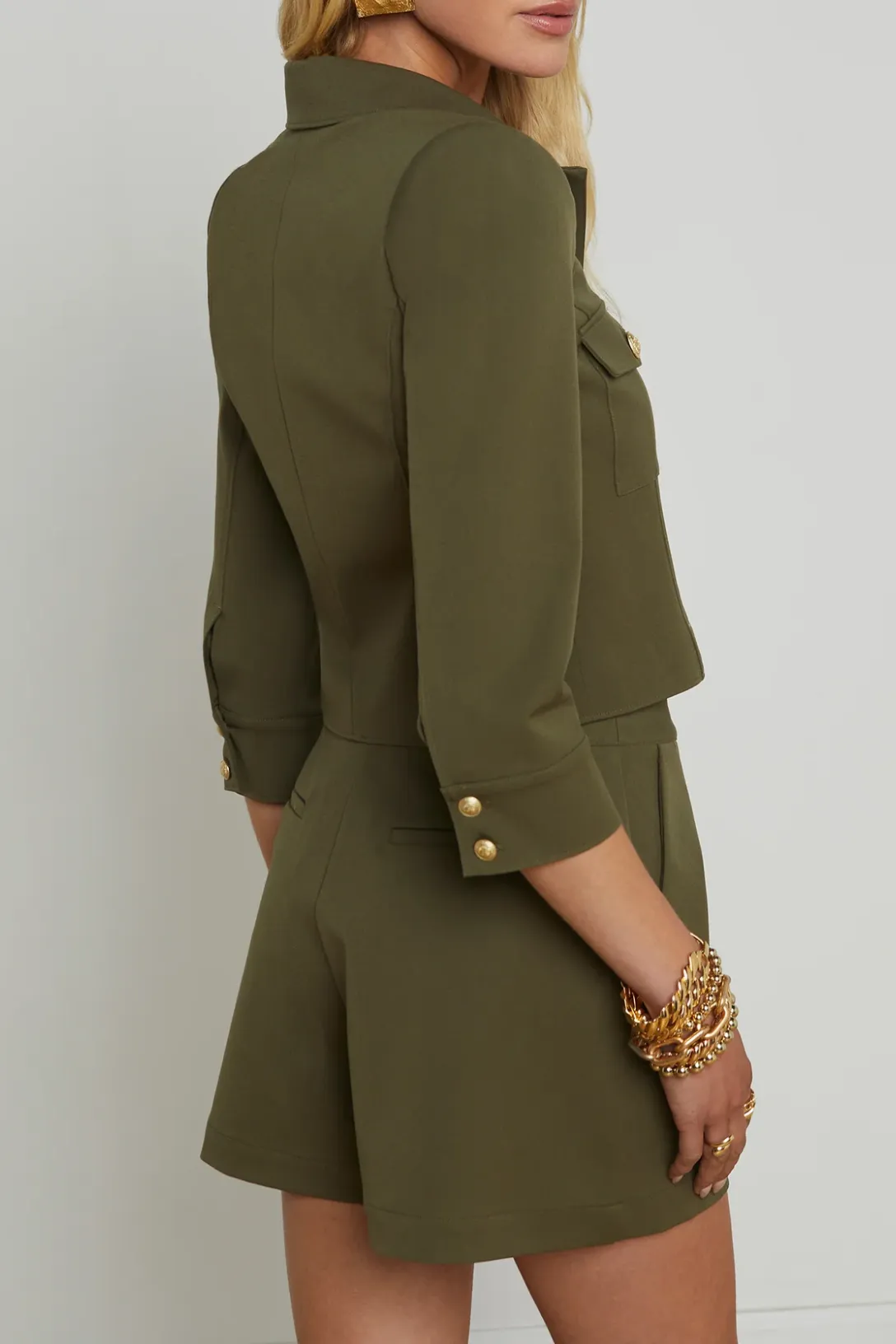 Kumi Cropped Jacket | Ivy Green