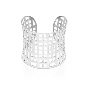 Lattice | Silver | Laser Cut Cuff