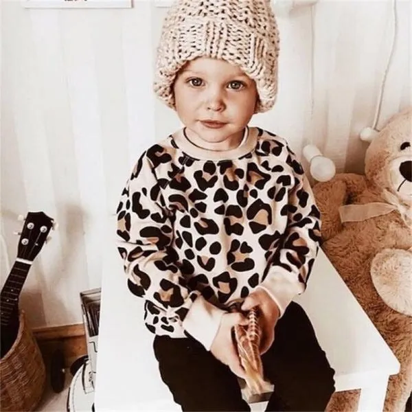 Leopard Print Kids Sweatshirt
