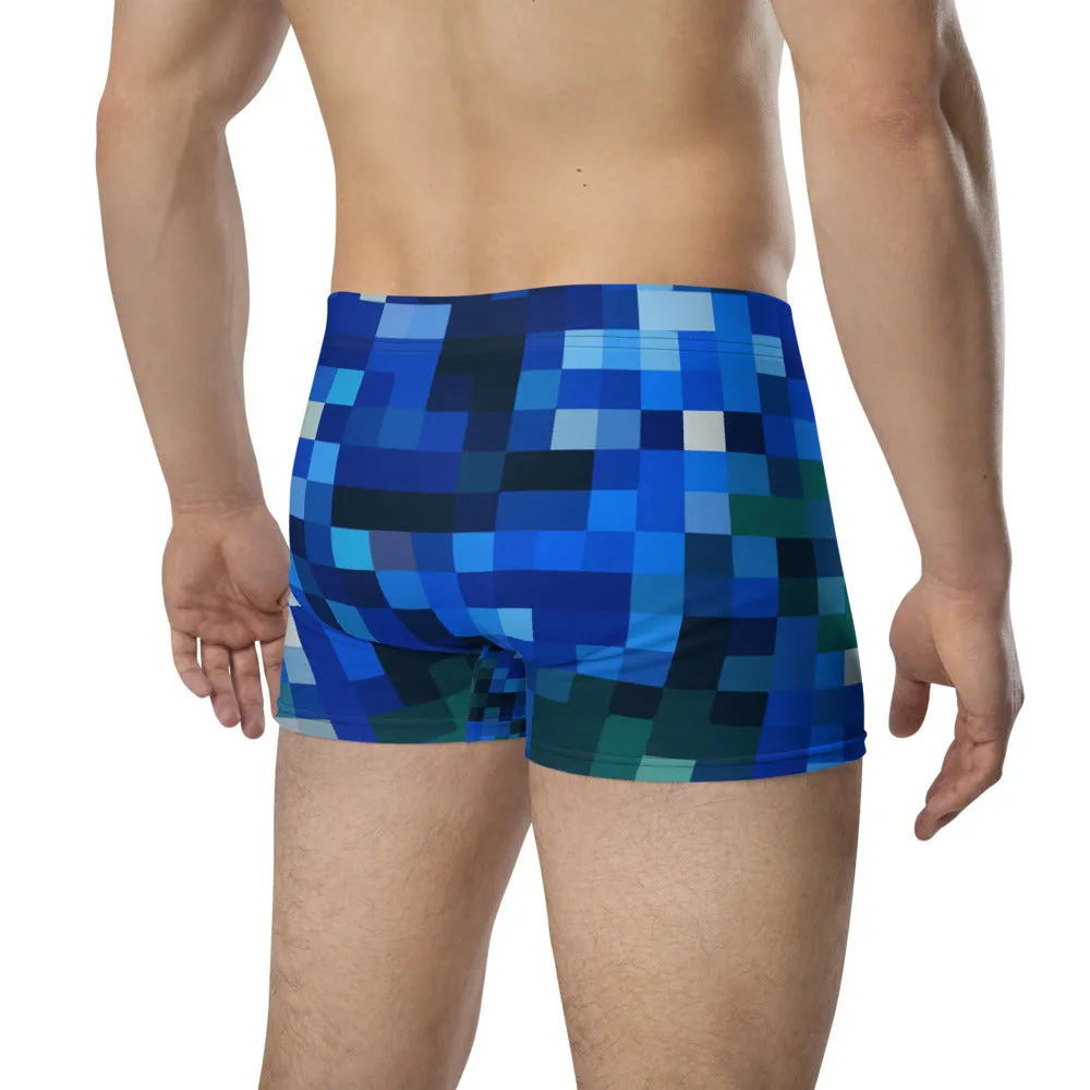 LGBT Mens Boxer Briefs - Blue Checked