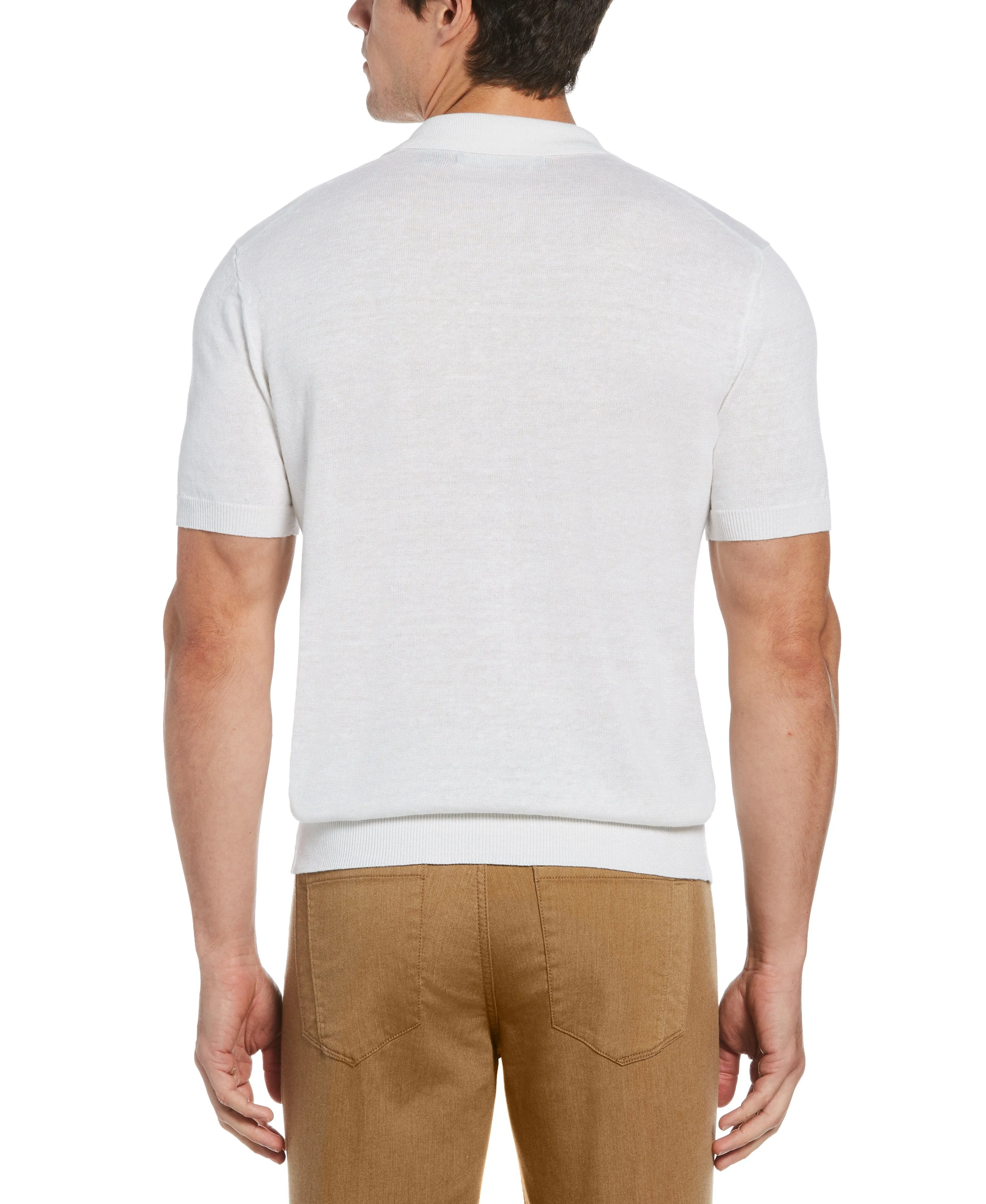 Linen Blend Open Polo