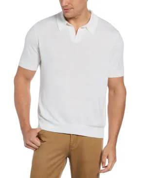 Linen Blend Open Polo