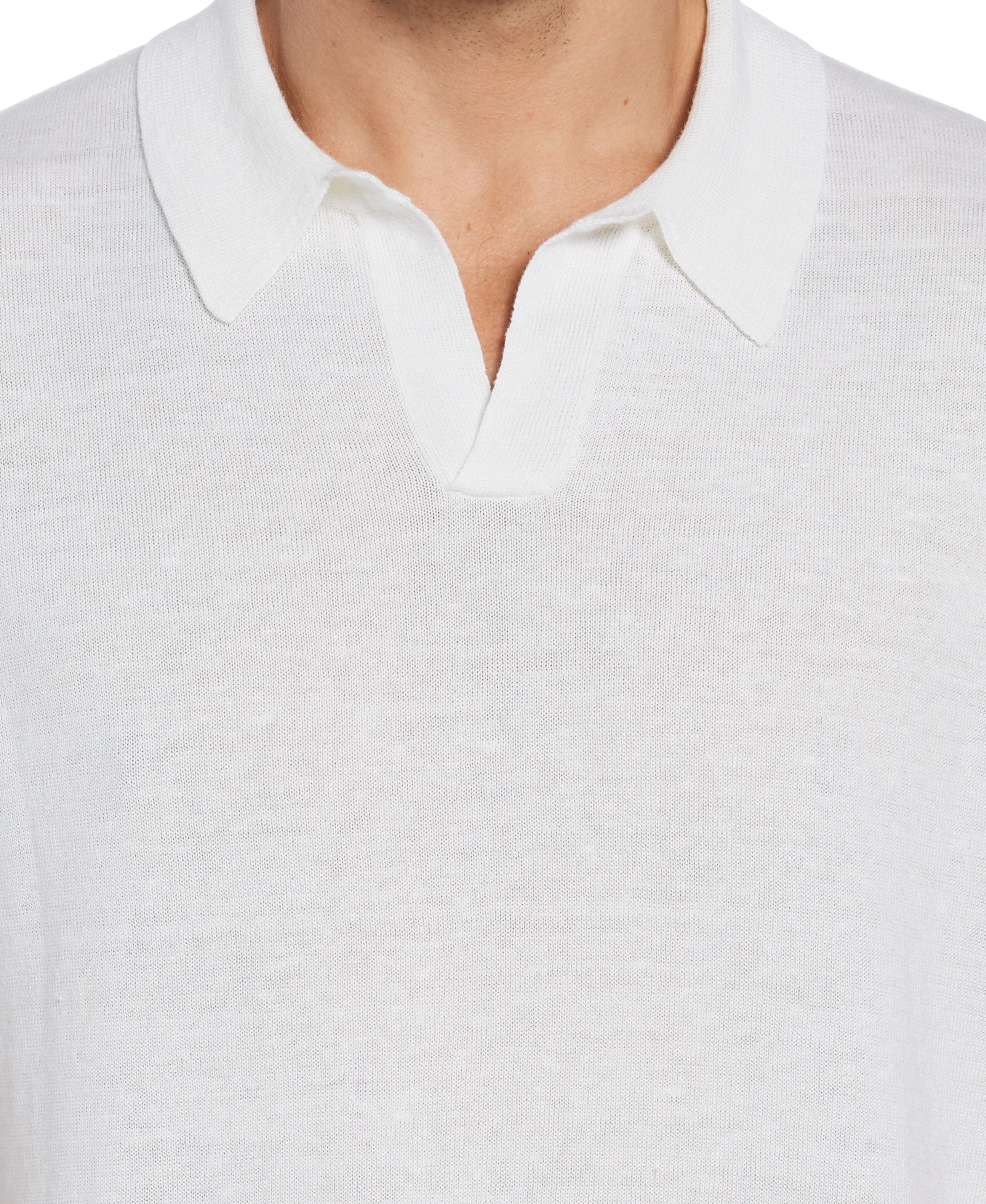 Linen Blend Open Polo