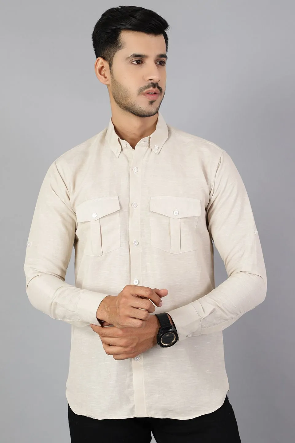 Linen Cotton Cream Shirt