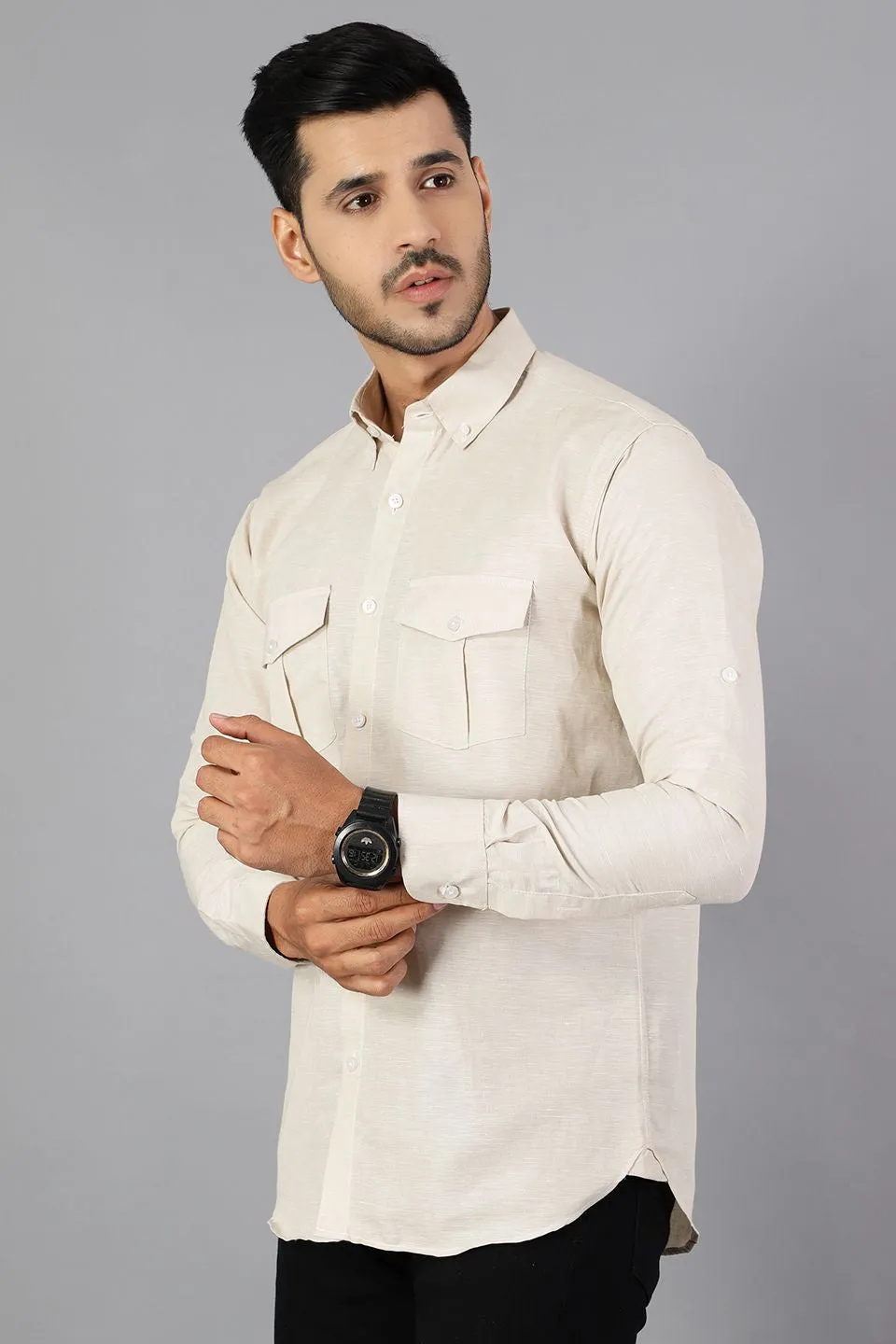 Linen Cotton Cream Shirt
