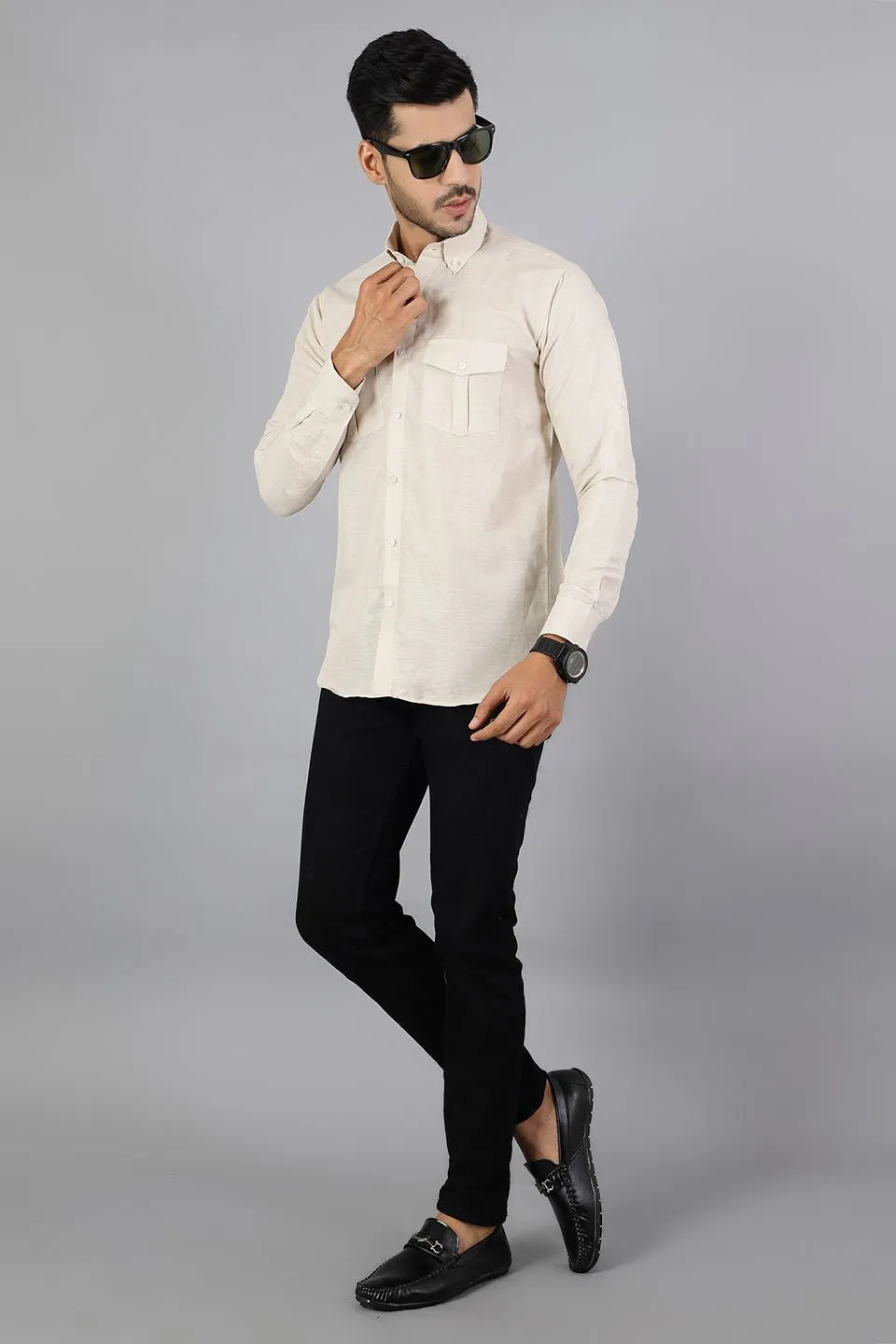 Linen Cotton Cream Shirt