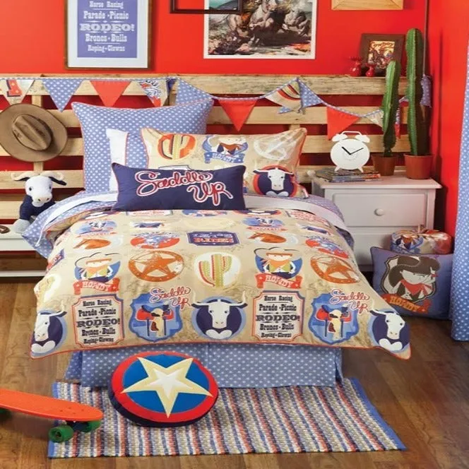 Linen House Hiccups Rodeo Blue Duvet Cover Set