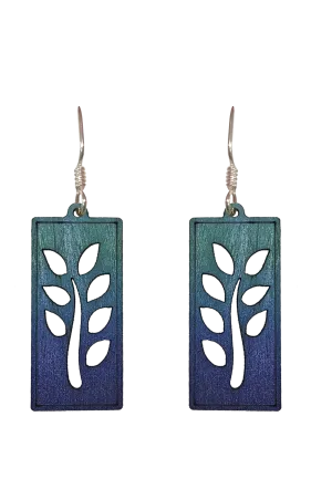 Mandala New Growth, Wood Earrings, Filled Sterling Silver Earwires, Made in the U.S.A.