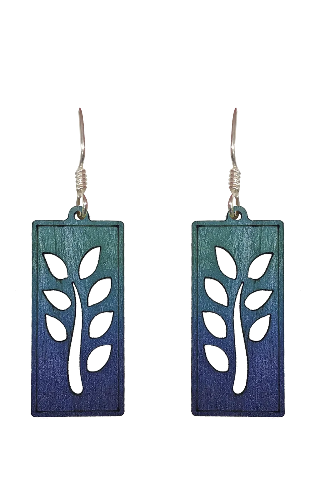 Mandala New Growth, Wood Earrings, Filled Sterling Silver Earwires, Made in the U.S.A.