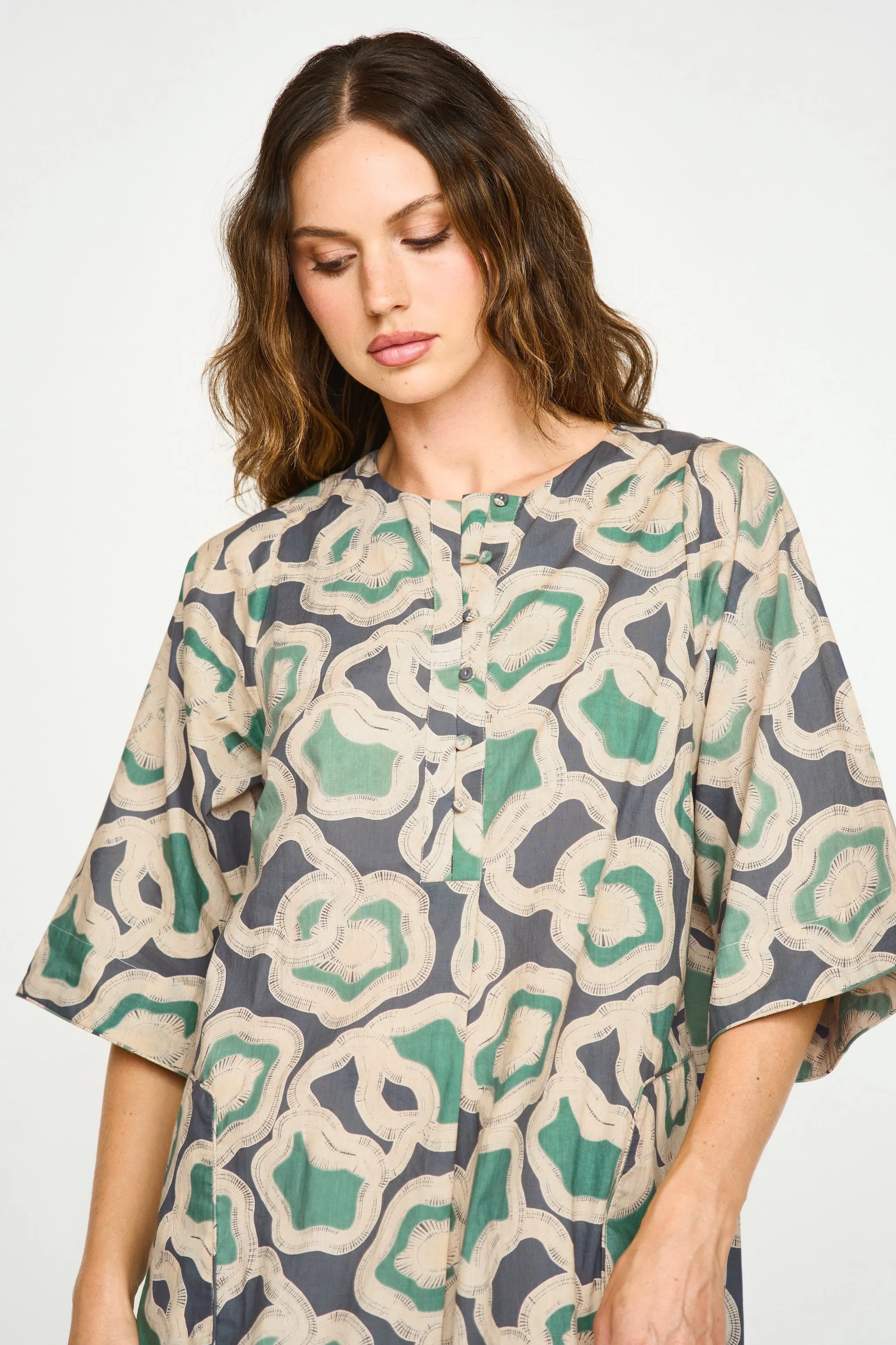Manila Short Dress in Marine Puddles