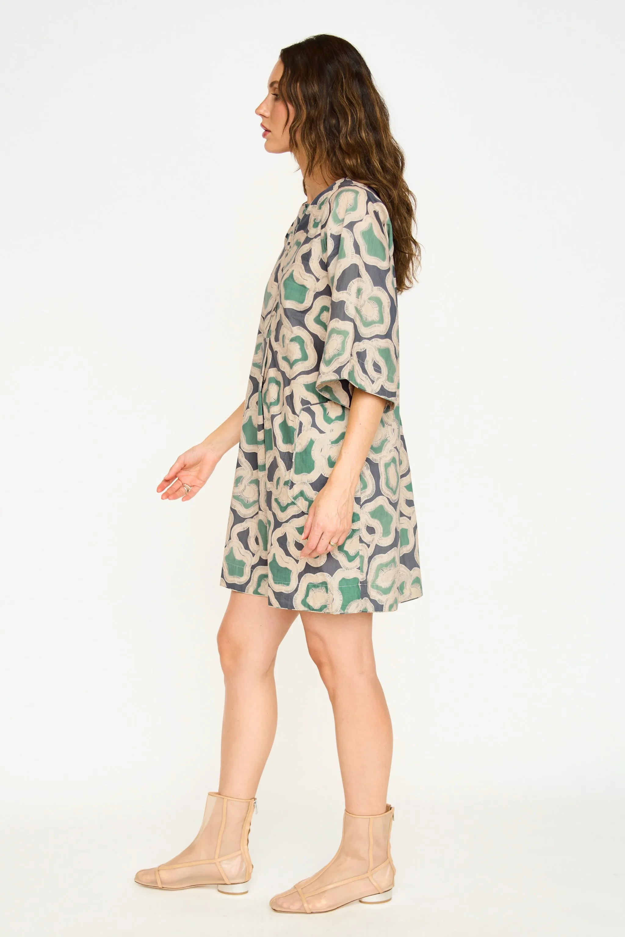 Manila Short Dress in Marine Puddles