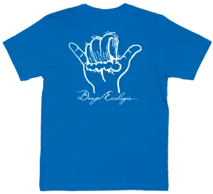 Marine Blue Organic Shaka Wave Tee