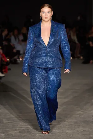 Matrix Blue Shimmer Fitted Blazer