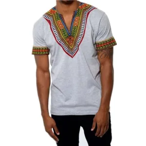 Men New Africa Print Dashiki Casual Hip Hop Tops Tees Africa Clothing