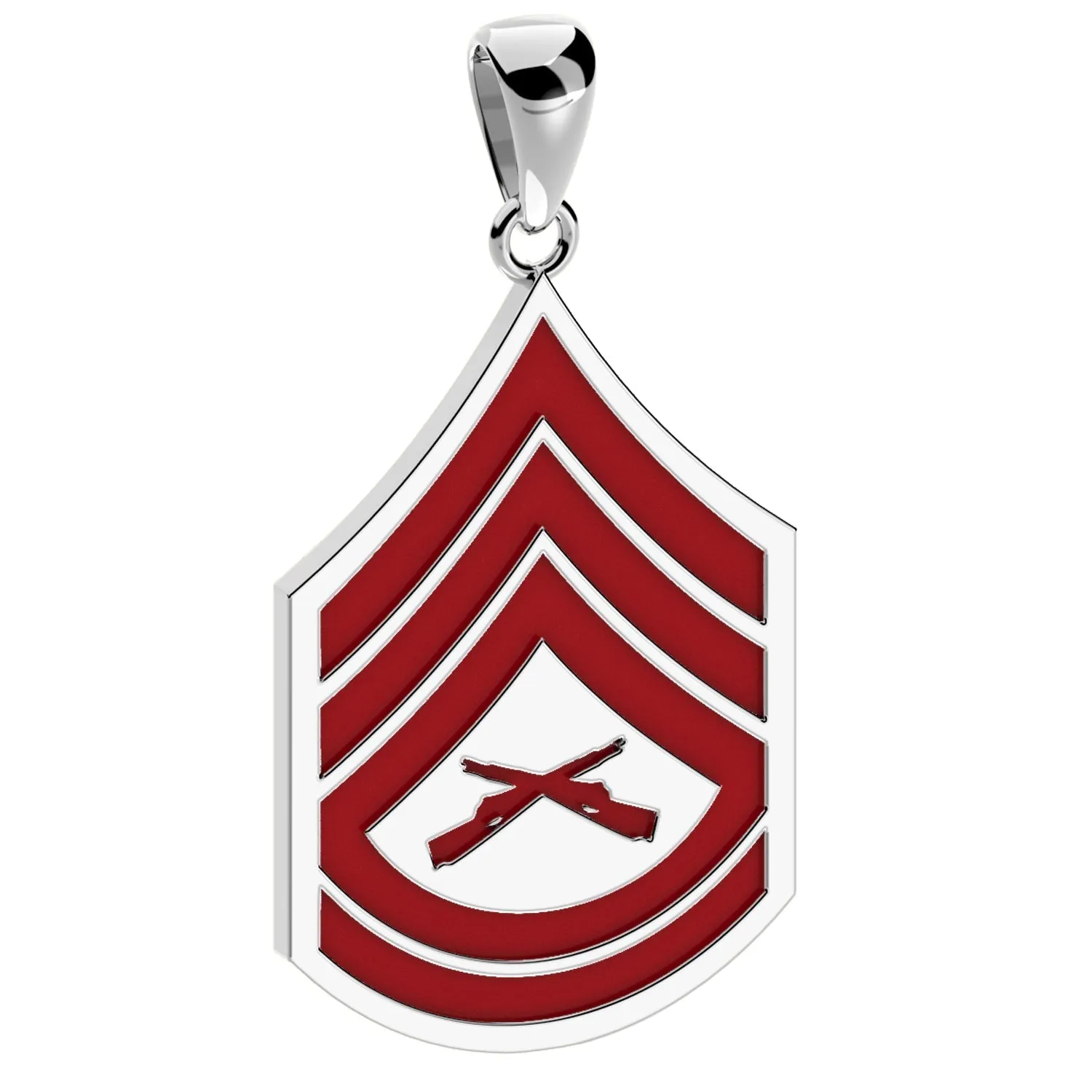 Men's 925 Sterling Silver Gunnery Sergeant US Marine Corps Pendant
