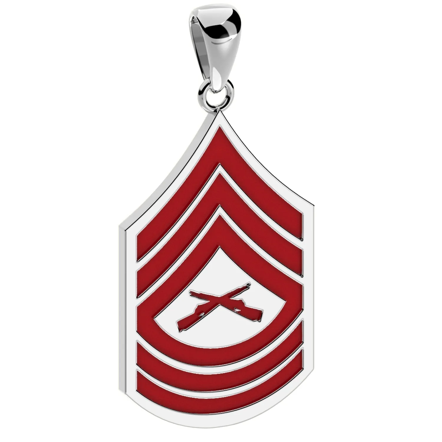 Men's 925 Sterling Silver Master Sergeant US Marine Corps Pendant