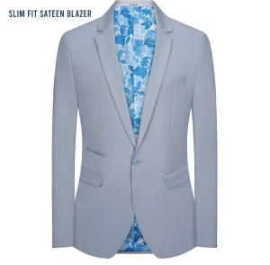 Men's Baby Blue Slim Fit Strech Blazer