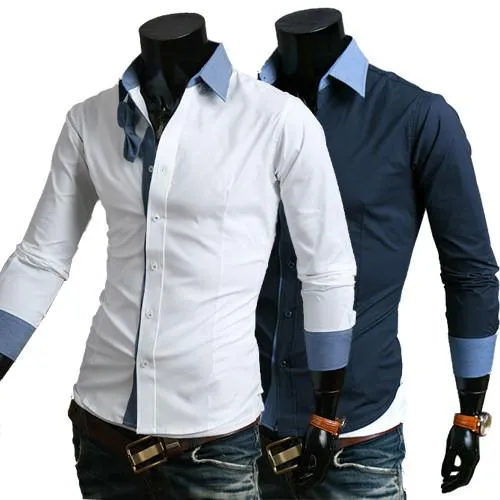 Men's Business Multi Color Collar, Sleeve Shirt