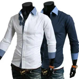 Men's Business Multi Color Collar, Sleeve Shirt
