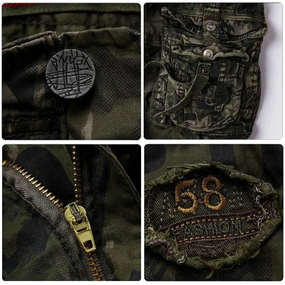 🔥Men’s Camouflage Military Cargo Shorts – Multi-Pocket Streetwear | $24.89