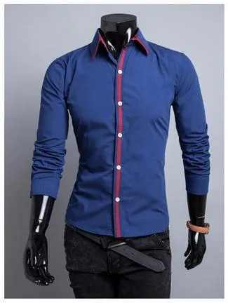 Men's Dress Shirt with Stripe Middle