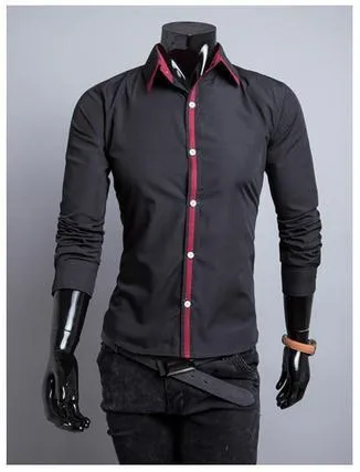 Men's Dress Shirt with Stripe Middle