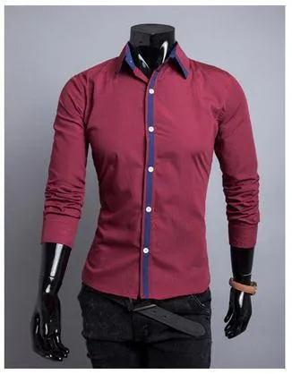 Men's Dress Shirt with Stripe Middle